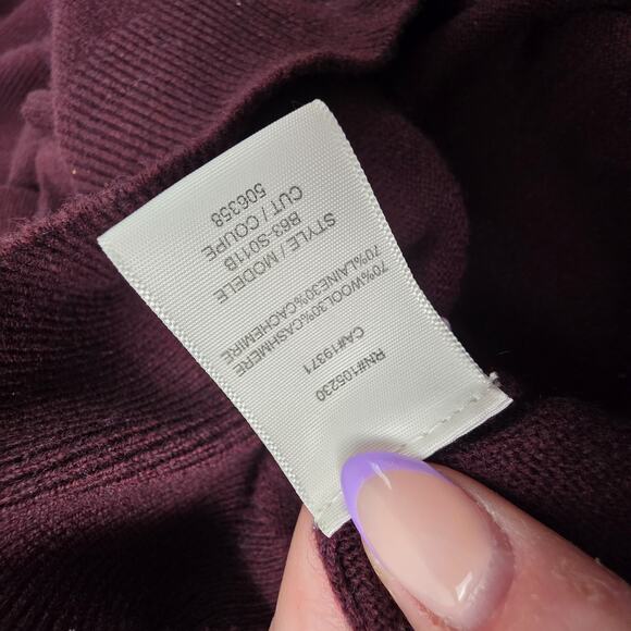 Equipment Shane Embellished Stone Sweater Size Medium Maroon Wine Wool Cashmere - Picture 5 of 5